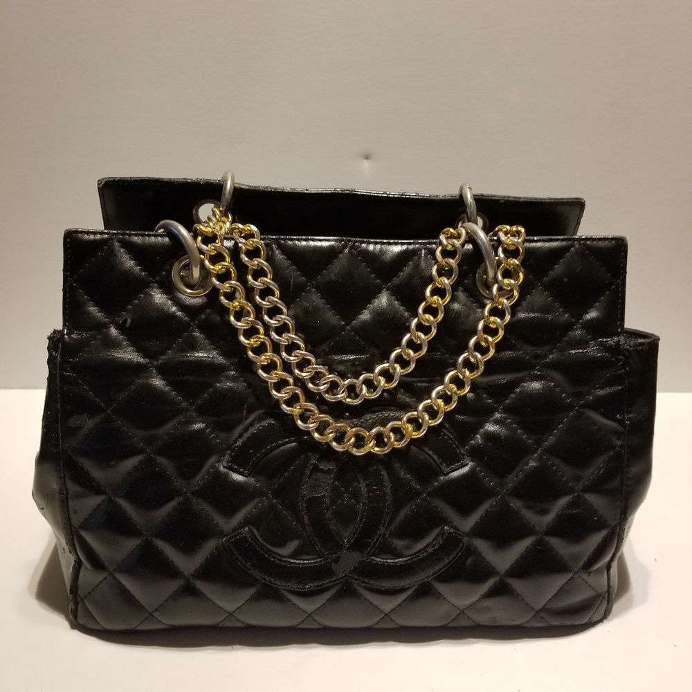 CHANEL Vintage Black Lycra Bag